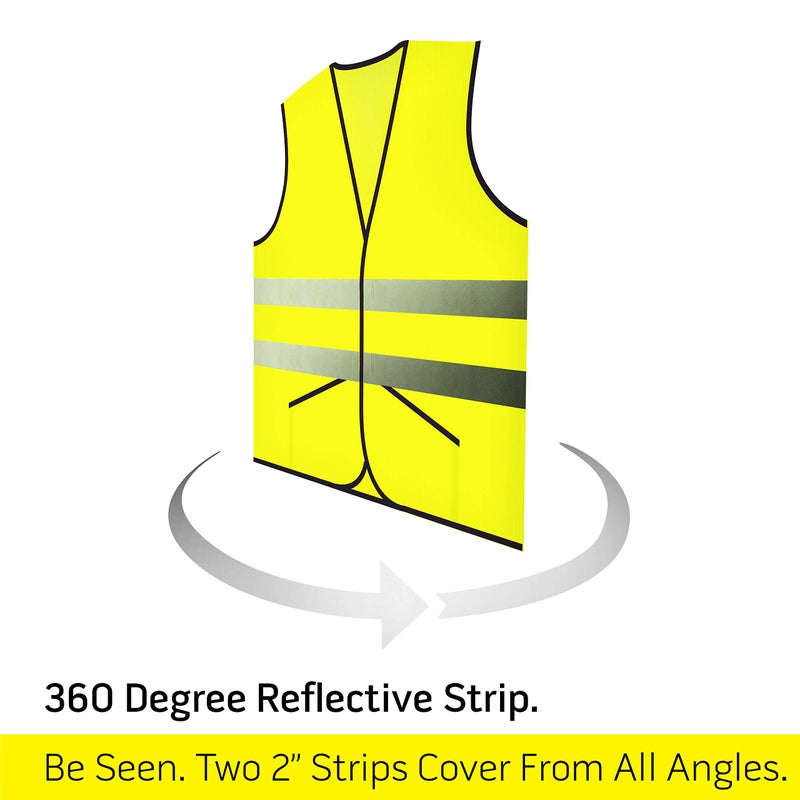 PeerBasics Pocket Safety Vest Bulk Pack Reflective High Visibility Men Women - Image 5